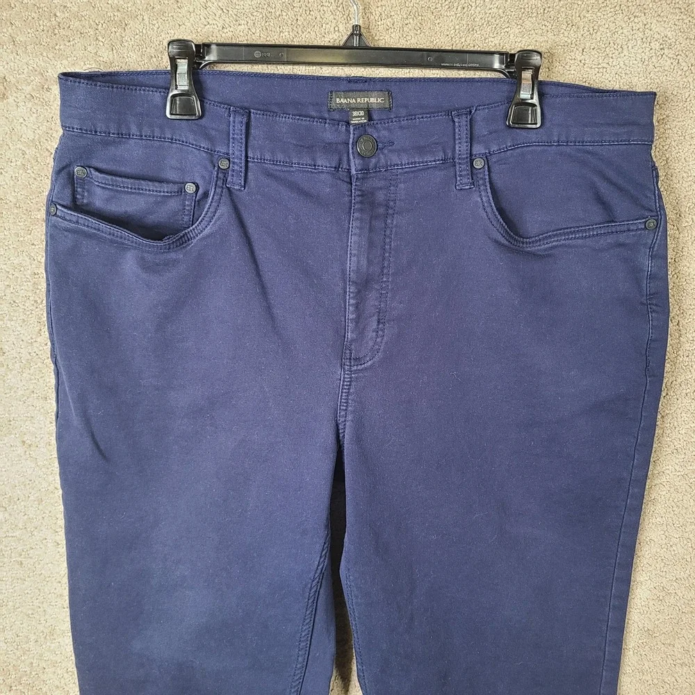 Banana Republic Pants Men 38x30 Blue Chino Slim Fit Cotton Stretch 5 Pocket Navy